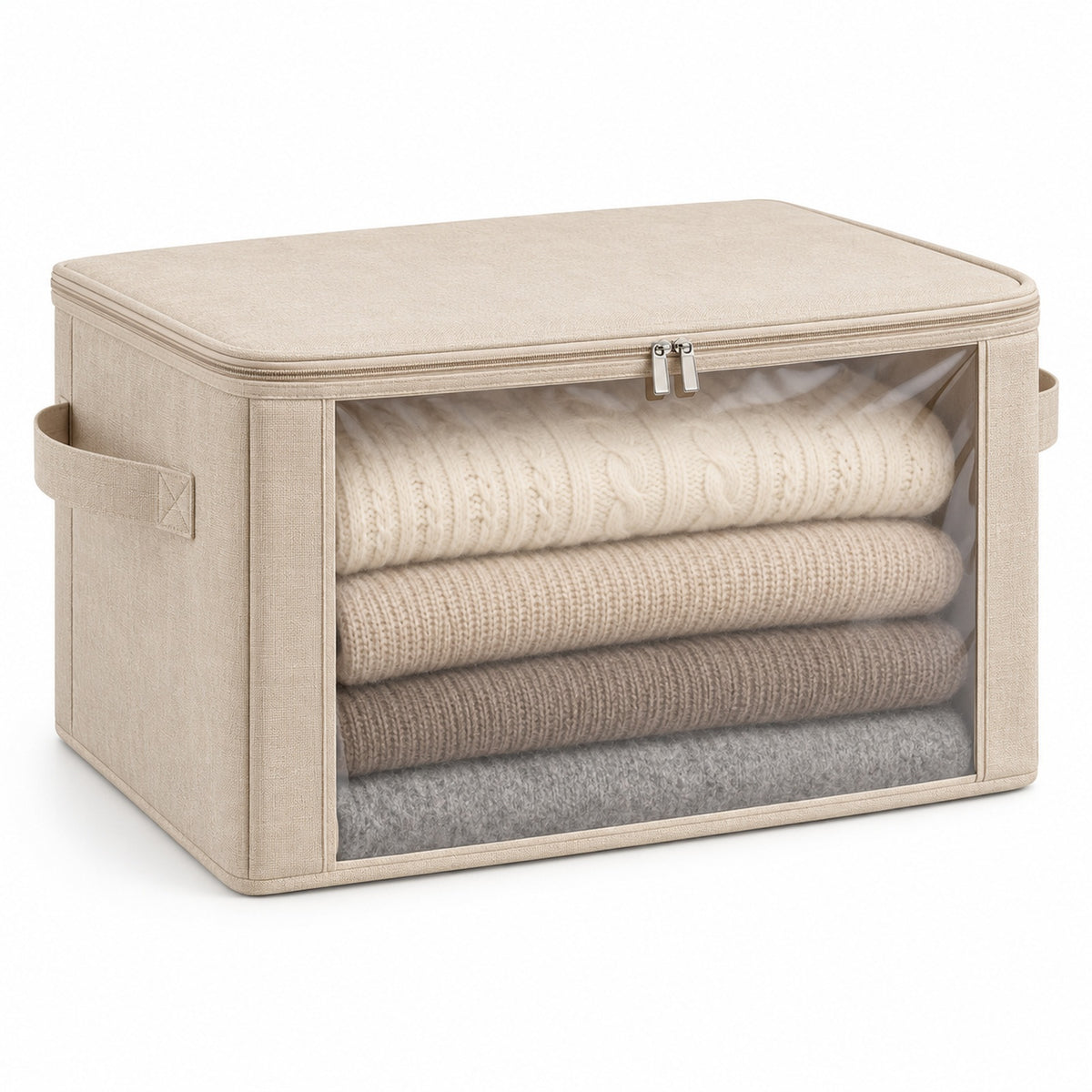 Clear-Front Sweater Storage Bin