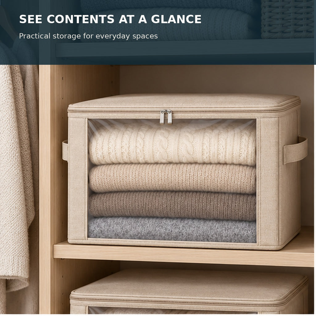 Clear-Front Sweater Storage Bin