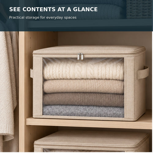 Clear-Front Sweater Storage Bin
