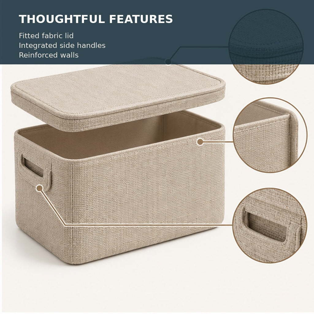 Lidded Fabric Storage Basket