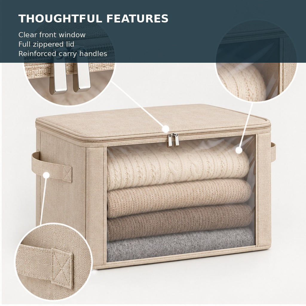 Clear-Front Sweater Storage Bin