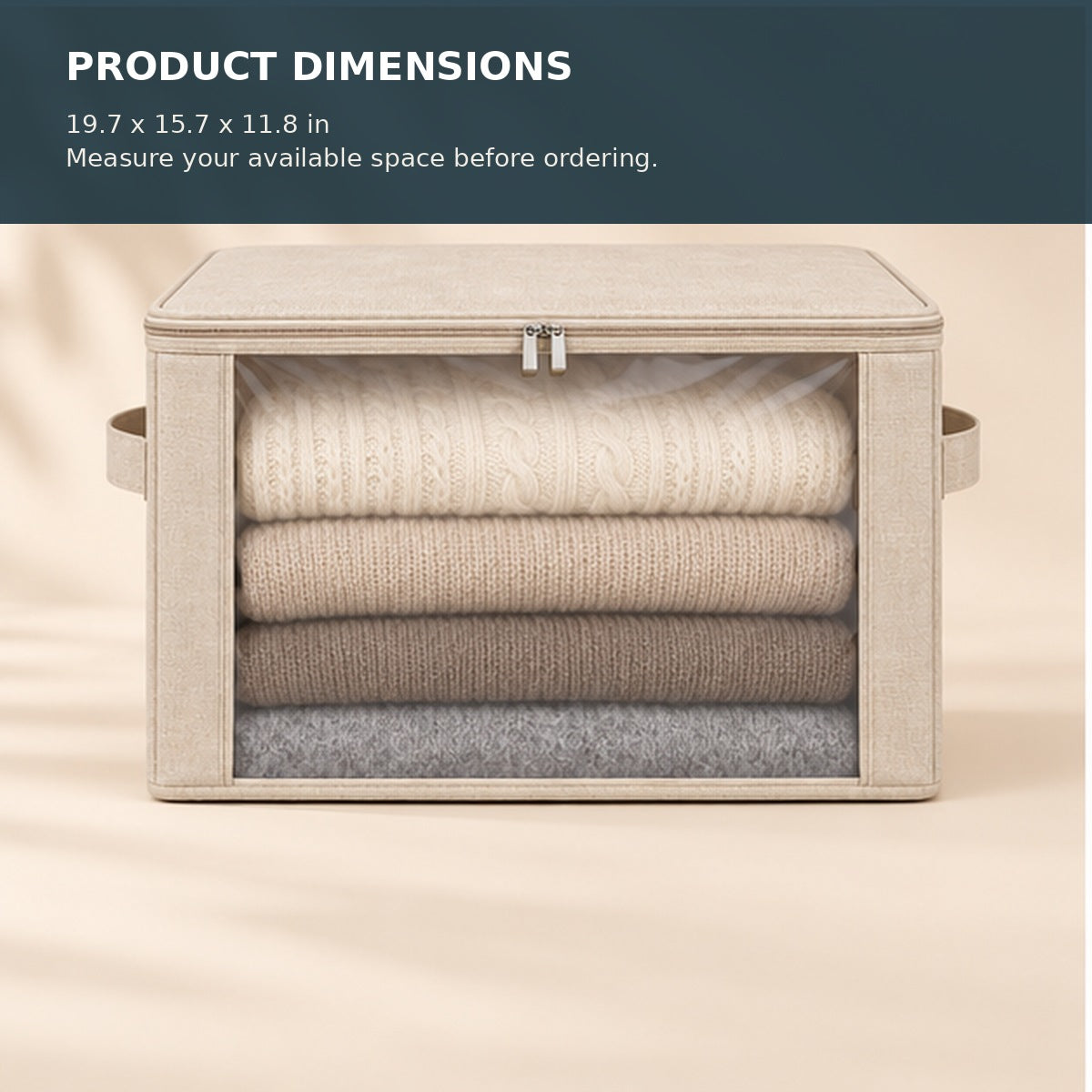 Clear-Front Sweater Storage Bin
